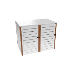PVC 2er Tonnenboxen aus Kunststoff in Weiß - Golden Oak